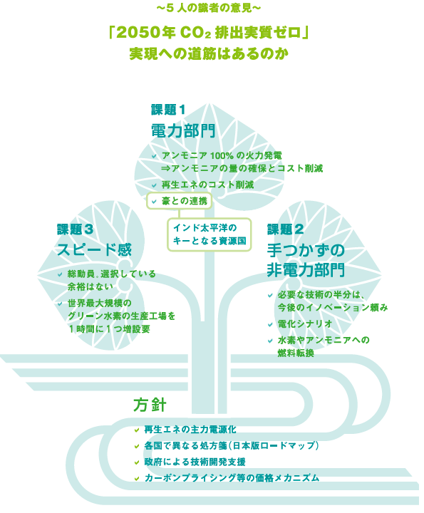 NIRAわたしの構想「脱炭素社会 実現への道のり」５人の識者の意見